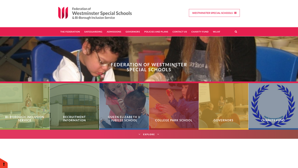 Screenshot of the The Federation Of Westminster Special Schools Charity Fund website