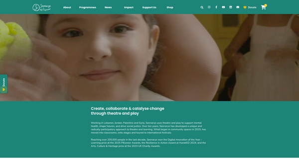 Screenshot of the Seenaryo website