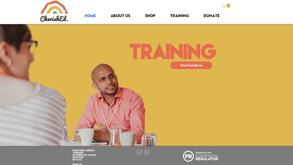 Screenshot of the Cherished website