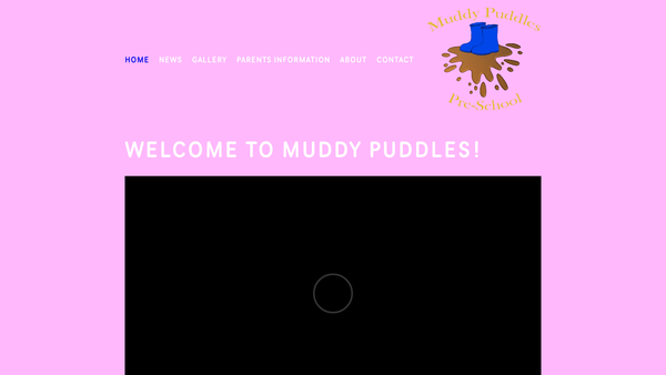 Screenshot of the Muddy Puddles Pre-School website