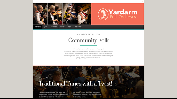 Screenshot of the The Yardarm Folk Orchestra website