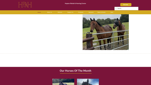 Screenshot of the Hopton Rehab & Homing Centre website