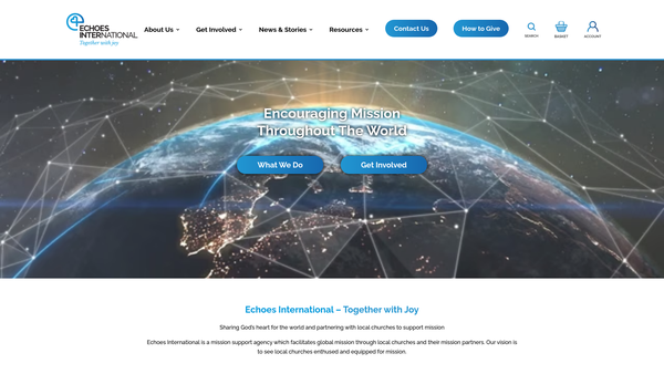 Screenshot of the Echoes International website