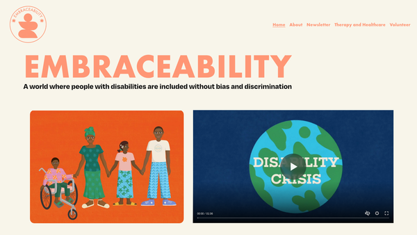 Screenshot of the Embraceability website