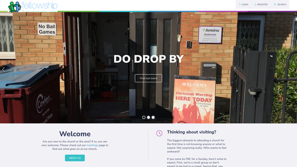 Screenshot of the Fellowship Baptist Church website
