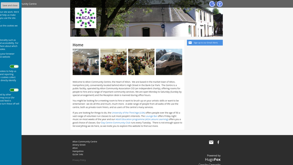 Screenshot of the Alton Community Association CIO website