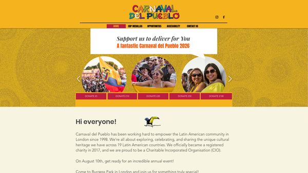 Screenshot of the Carnaval Del Pueblo Asociación website