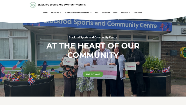Screenshot of the Blackrod Sports And Community Centre Charitable Incorporated Organisation website