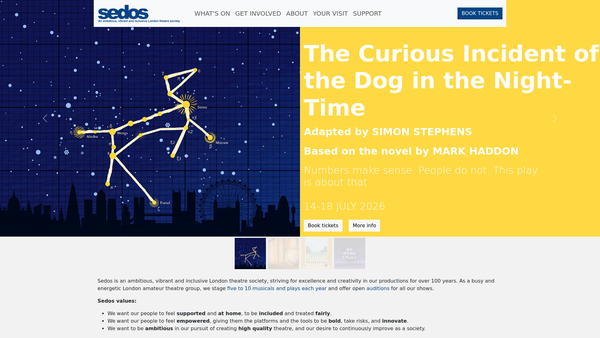 Screenshot of the The Stock Exchange Dramatic And Operatic Society website