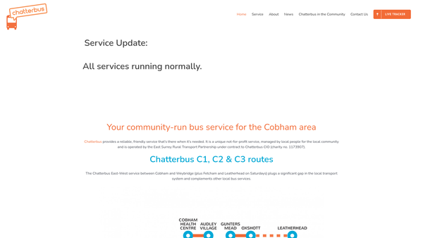 Screenshot of the Chatterbus CIO website