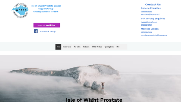 Screenshot of the The Isle Of Wight Prostate Cancer Support Group website