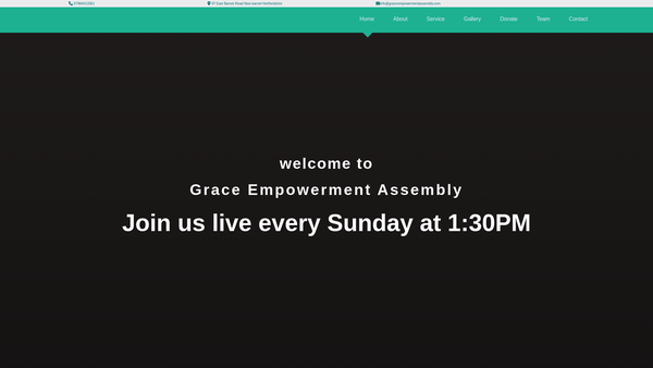 Screenshot of the Grace Empowerment Assembly website
