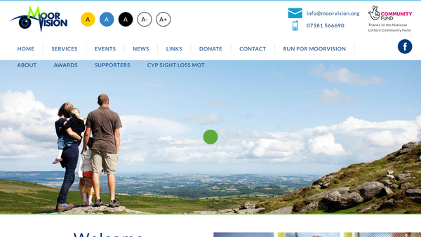 Screenshot of the Moorvision website
