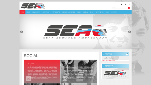 Screenshot of the The Sean Edwards Foundation website
