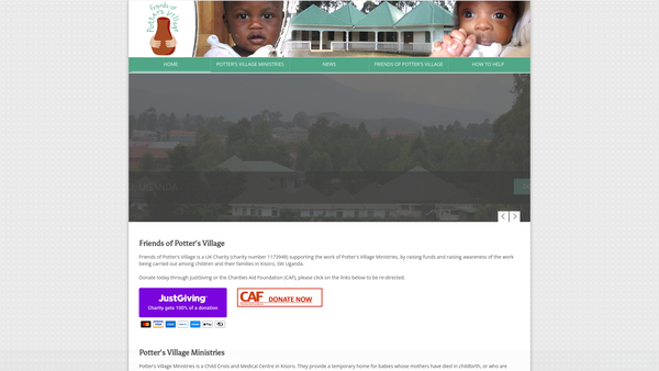 Screenshot of the Friends Of Potters Village website