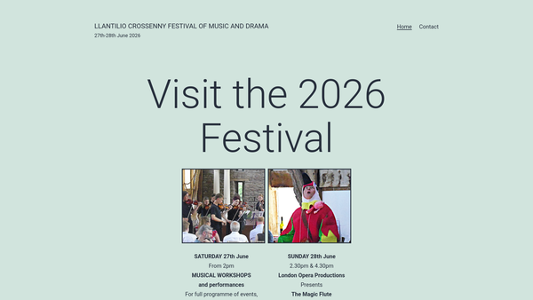 Screenshot of the Llantilio Crossenny Festival website