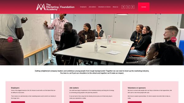 Screenshot of the The Marketing Academy Foundation website