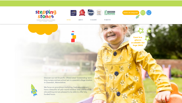Screenshot of the Stepping Stones Nursery And Pre-School (Claverdon) CIO website