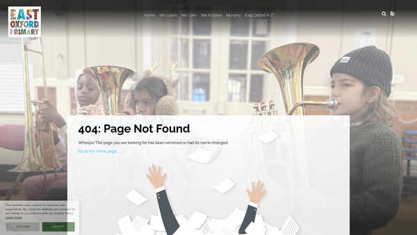 Screenshot of the East Oxford Primary School Parent-Teacher Association website