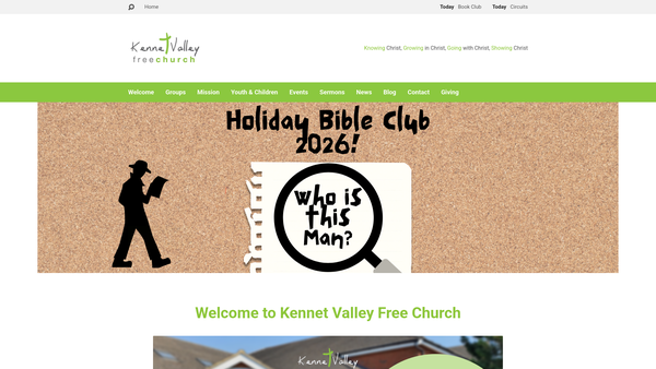 Screenshot of the Kennet Valley Free Church website