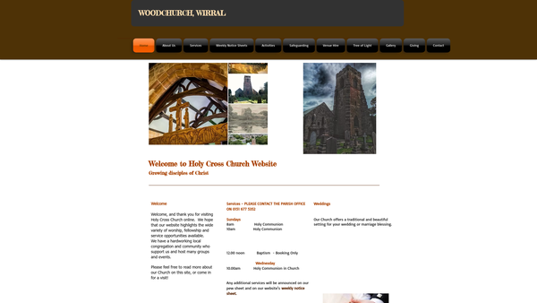 Screenshot of the The Parochial Church Council Of The Ecclesiastical Parish Of Holy Cross, Woodchurch website