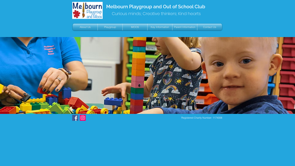 Screenshot of the Melbourn Playgroup And Out Of School Club website