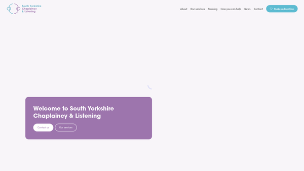 Screenshot of the South Yorkshire Chaplaincy And Listening Service website