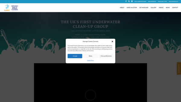 Screenshot of the Neptune's Army Of Rubbish Cleaners website