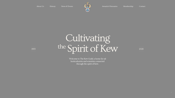 Screenshot of the The Kew Guild website