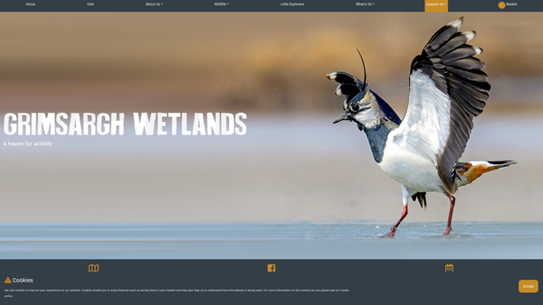 Screenshot of the Grimsargh Wetlands Trust website