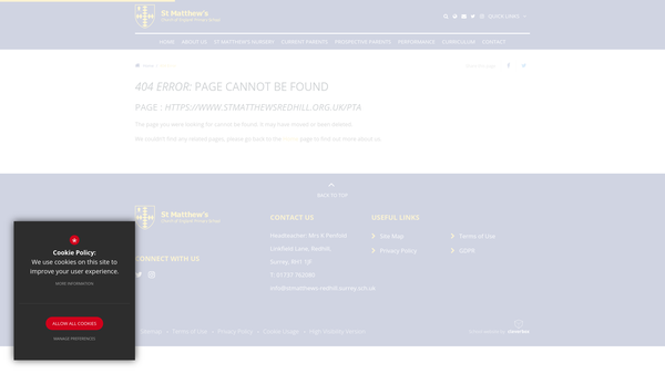 Screenshot of the Friends Of St.matthews website