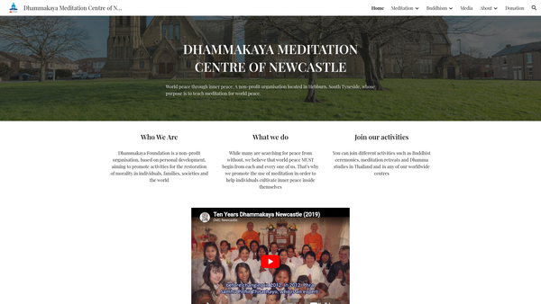 Screenshot of the Dhammakaya North United Kingdom website