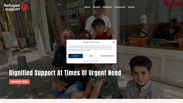 Screenshot of the Refugee Support Europe website