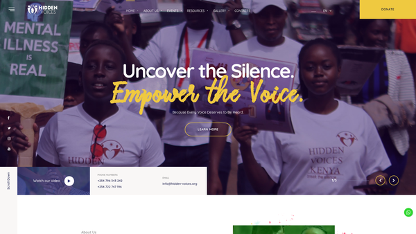 Screenshot of the Hidden Voices Kenya website