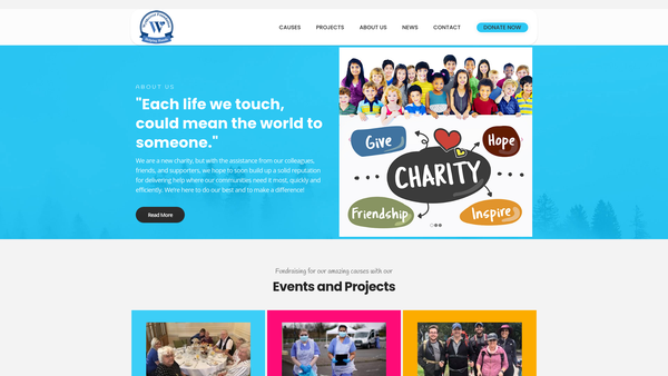 Screenshot of the Wyldecrest Foundation website