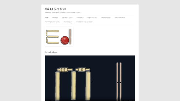 Screenshot of the The Ed Kent Charitable Trust website
