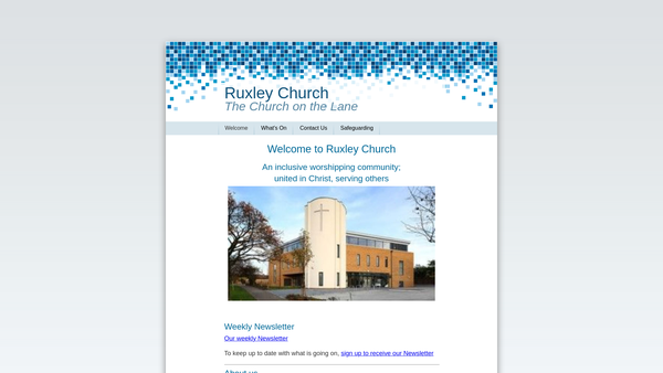 Screenshot of the Ruxley Church website