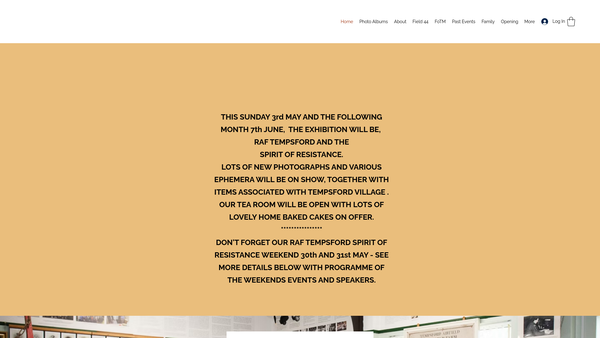 Screenshot of the The Tempsford Museum And Archives website