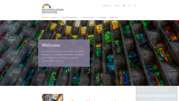 Screenshot of the Reconciliation Initiatives website