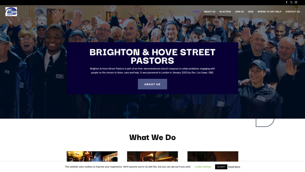 Screenshot of the Brighton & Hove Street Pastors website