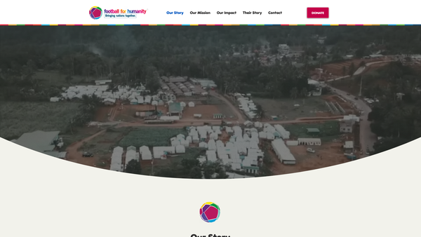 Screenshot of the Football for Humanity website