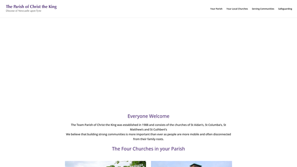 Screenshot of the The Parochial Church Council Of The Ecclesiastical Parish Of Christ The King, Diocese Of Newcastle website