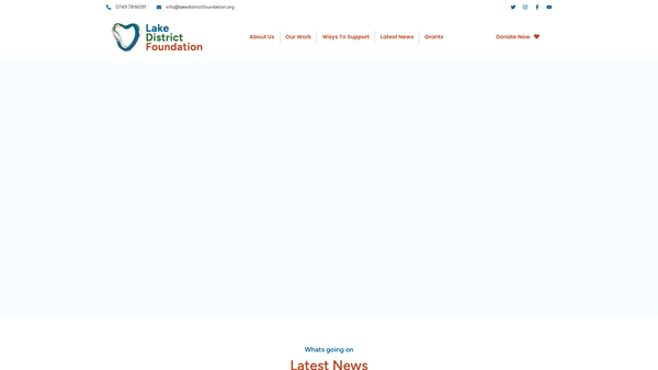 Screenshot of the Lake District Foundation website
