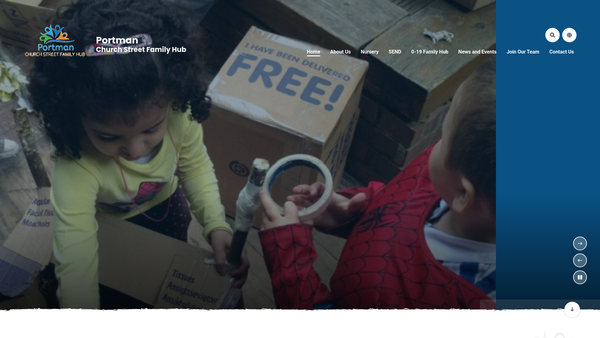 Screenshot of the Portman Nursery Parents And Teachers Association website