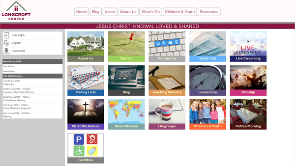 Screenshot of the Longcroft Church website