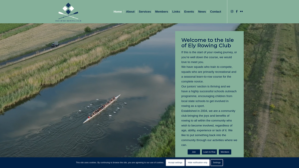 Screenshot of the Isle Of Ely Rowing Club website