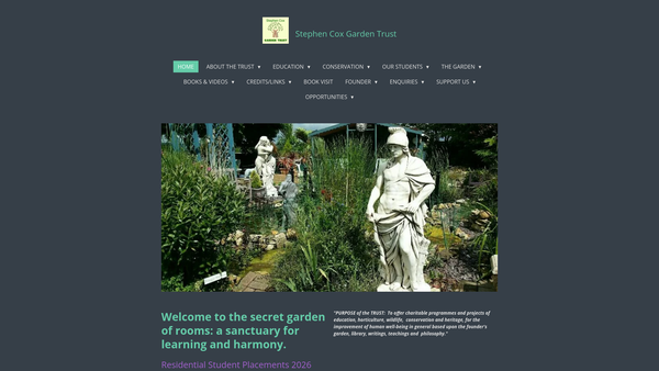 Screenshot of the Stephen Cox Garden Trust website