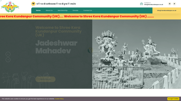Screenshot of the Kera Kundanpur Youth Wing (UK) website
