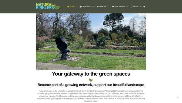 Screenshot of the Natural Kirklees website