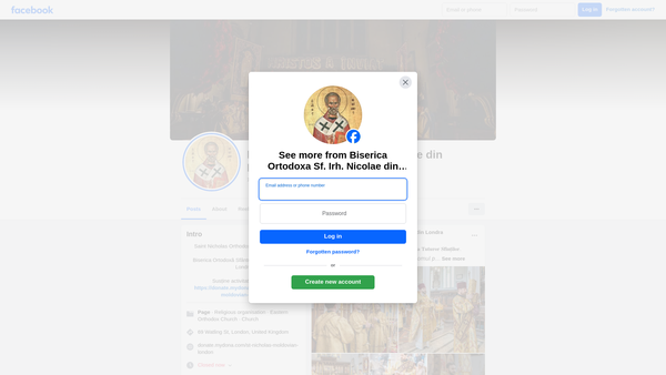 Screenshot of the The Orthodox Parish Of St Nicholas The Wonderworker In London Of The Diocese Of Sourozh: Of The Russian Orthodox Church In Britain And Ireland website